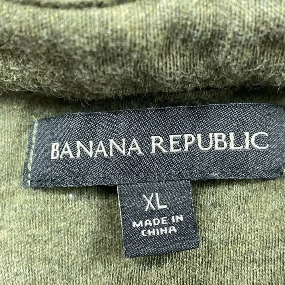 Banana Republic Mens Polo Shirt XL Olive Green 100% Cotton Casual Tee d0090
